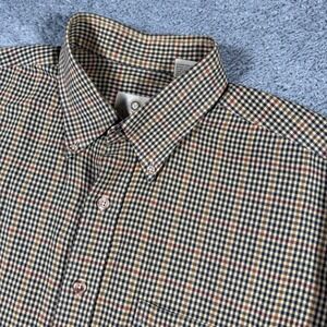 VTG Viyella Button Shirt Mens XL Wool Blend MUlticolor Plaid Made in USA Flannel